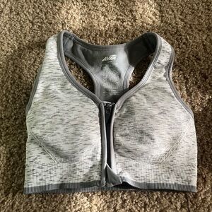 Avia Heathered Gray Zip Sports Bra